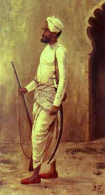 Raja Ravi Varma Rajaputra soldier oil painting picture